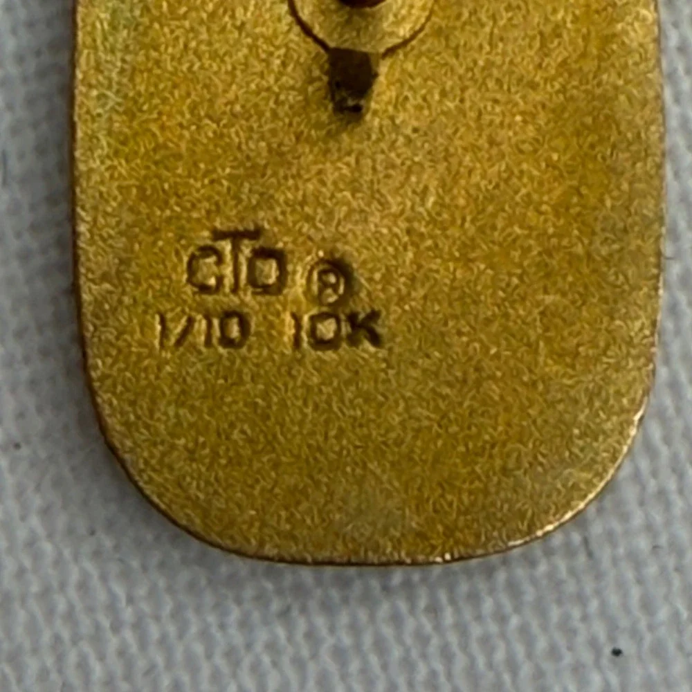 Vintage Sears 10 Year Service Award Pin 1/10 10K Gold Filled Employee Lapel